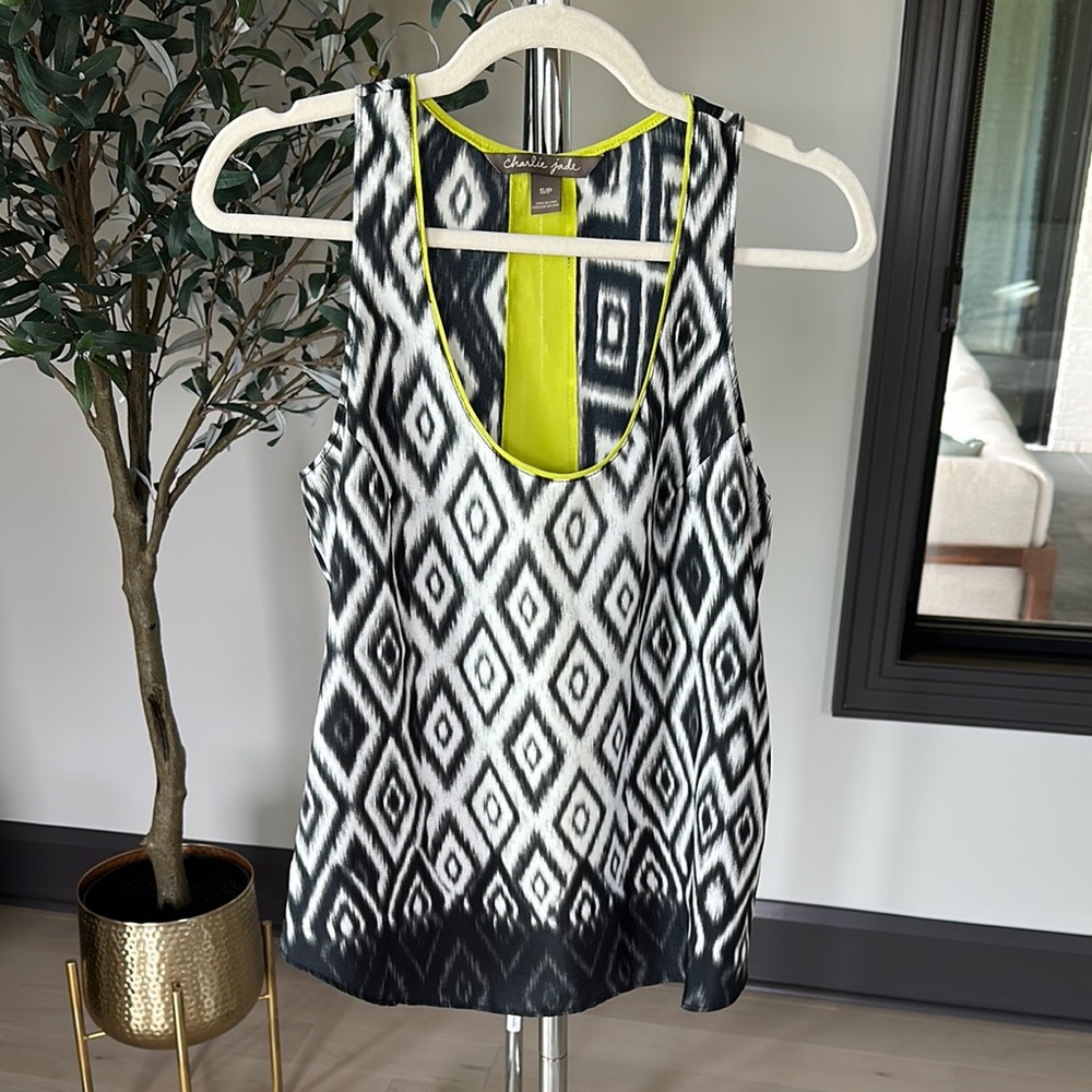Charlie Jade Black and White Tank Top with Elegant Design